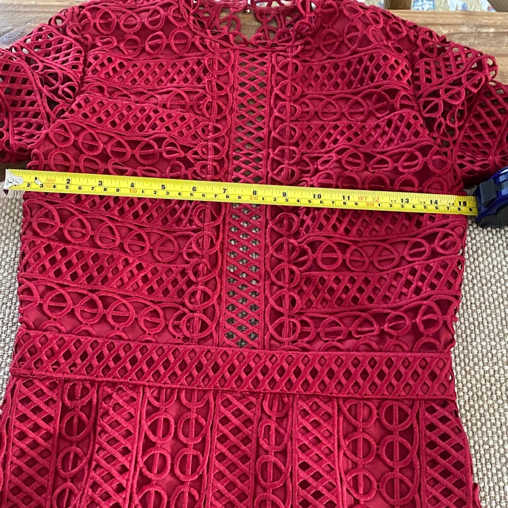 SAYLOR Vibrant Red Lace Dress - Picture 7 of 7